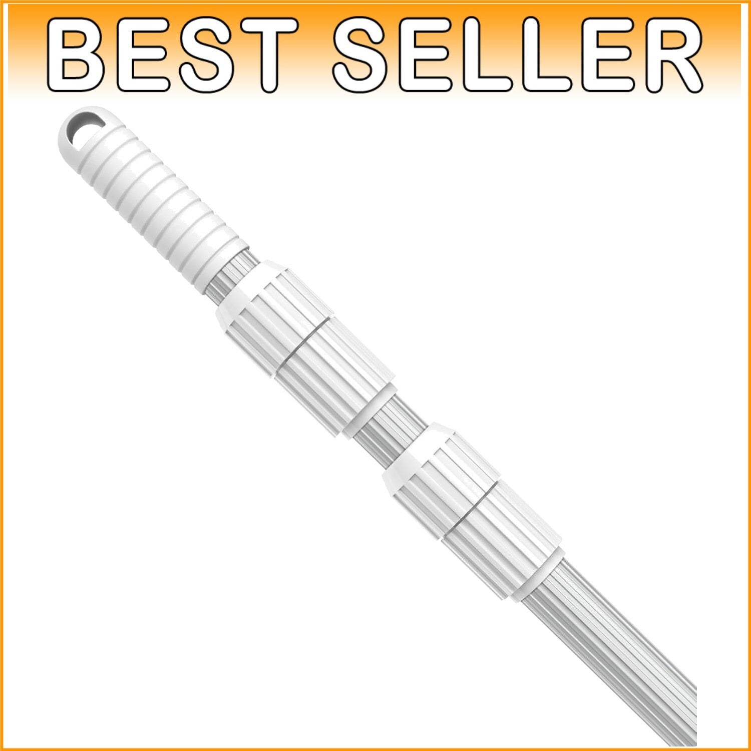 15ft Telescopic Aluminum Pool Cleaning Pole - Heavy Duty, Slip Resistant Design