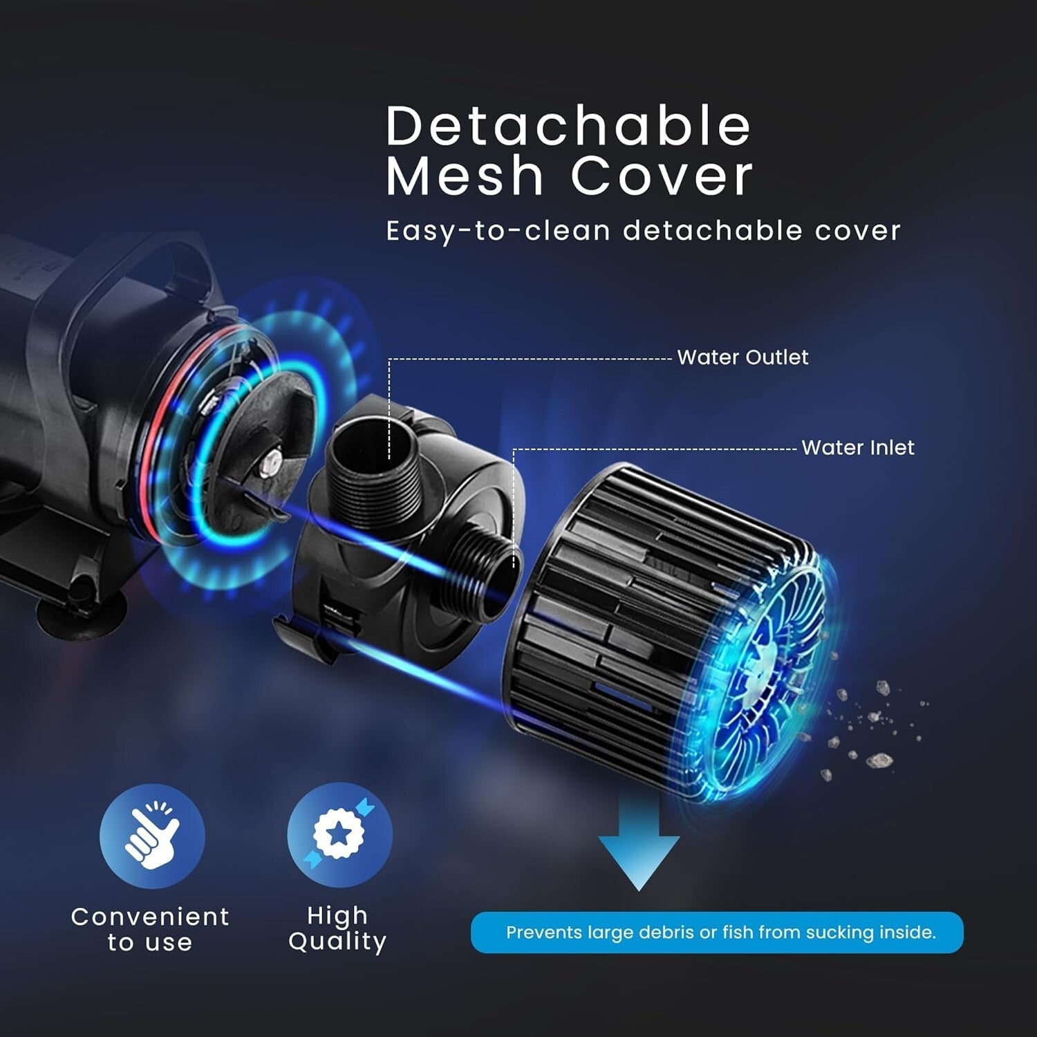 High-Performance 2700GPH Water Pump - Quiet & Energy Efficient for Fish Tanks