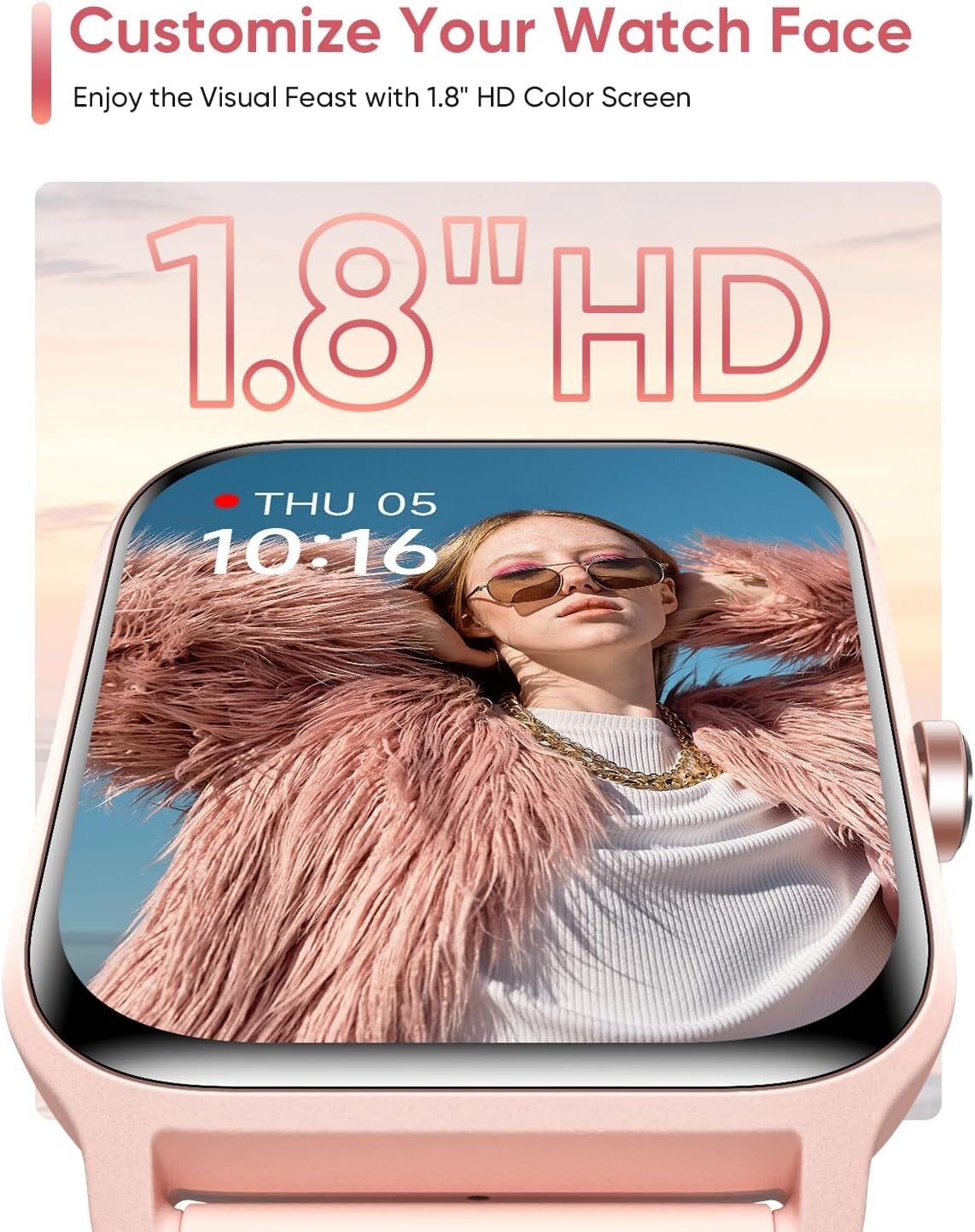 Waterproof Smartwatch for Women: 24/7 Health Monitoring & Long Battery Life