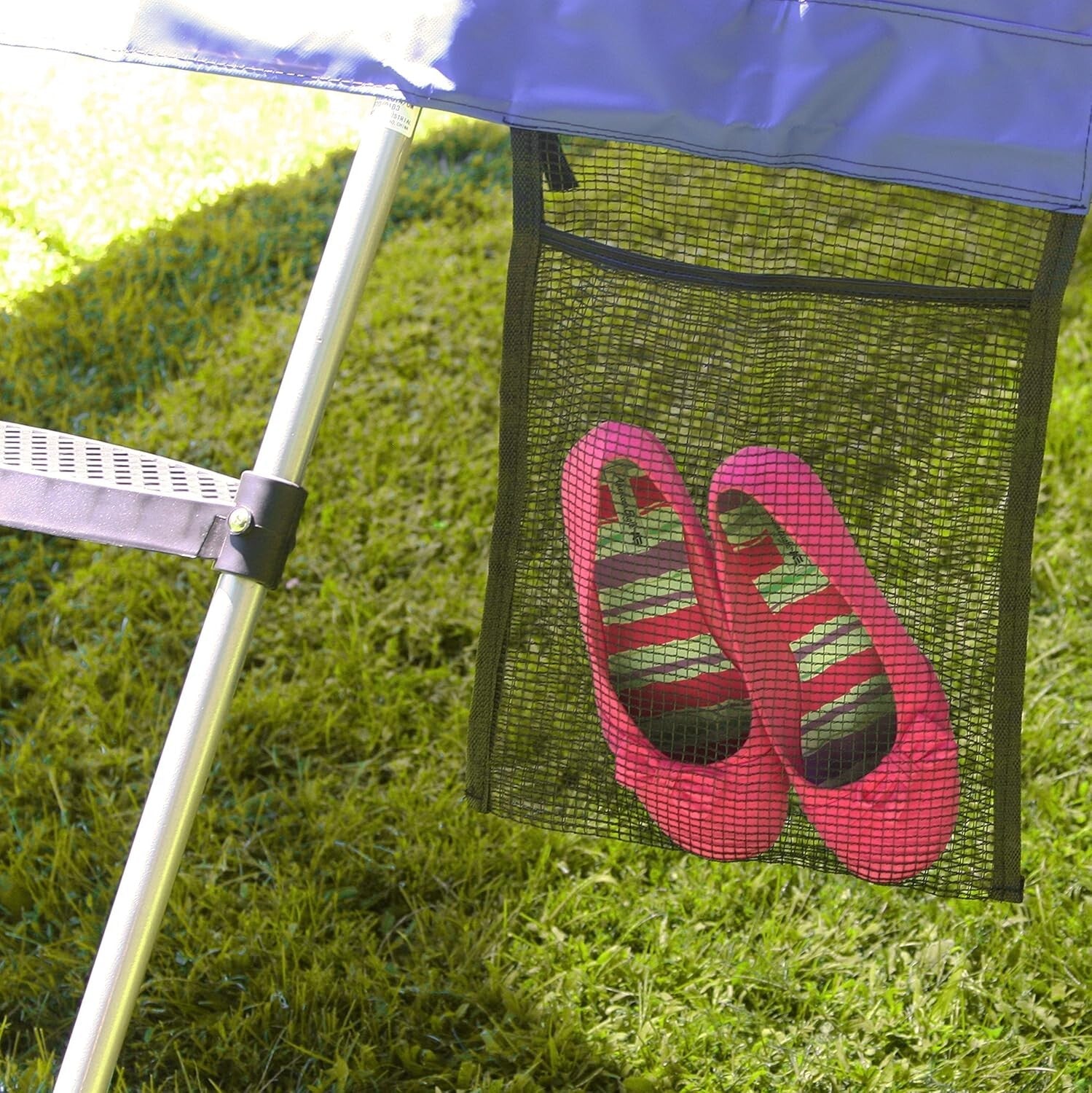 Extra Wide Textured Step Ladder Accessory for Safe Trampoline Access - Blue