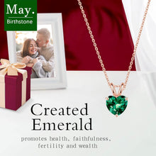 Load image into Gallery viewer, Adjustable 16-18" Heart Birthstone Necklace - Meaningful Sterling Silver Jewelry