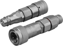 Load image into Gallery viewer, Compact Brass Hydraulic Coupler Adapter Set with Dust Caps for Clean Connections