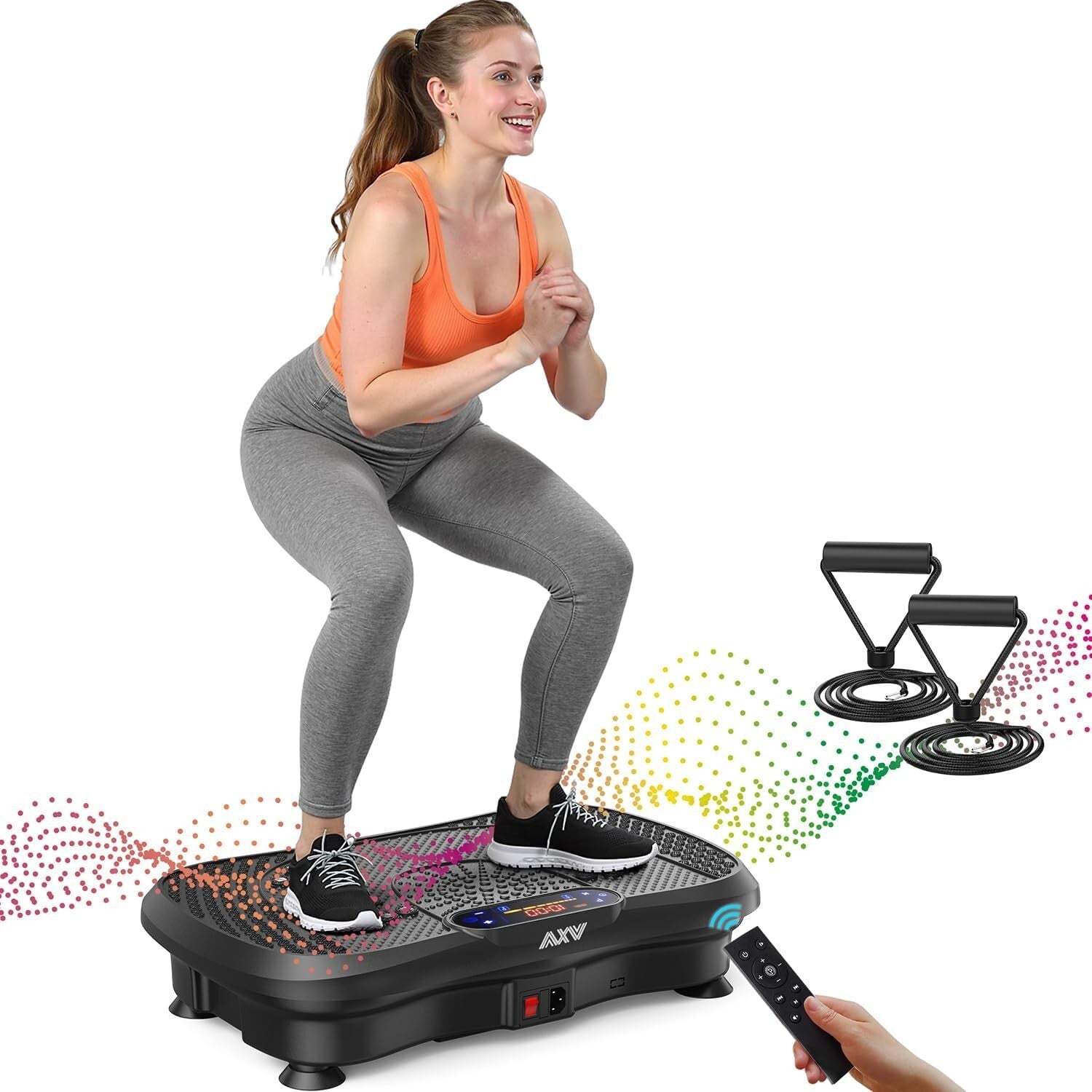 All-in-One Vibration Plate with Bluetooth and Resistance Bands – 330 lbs Limit