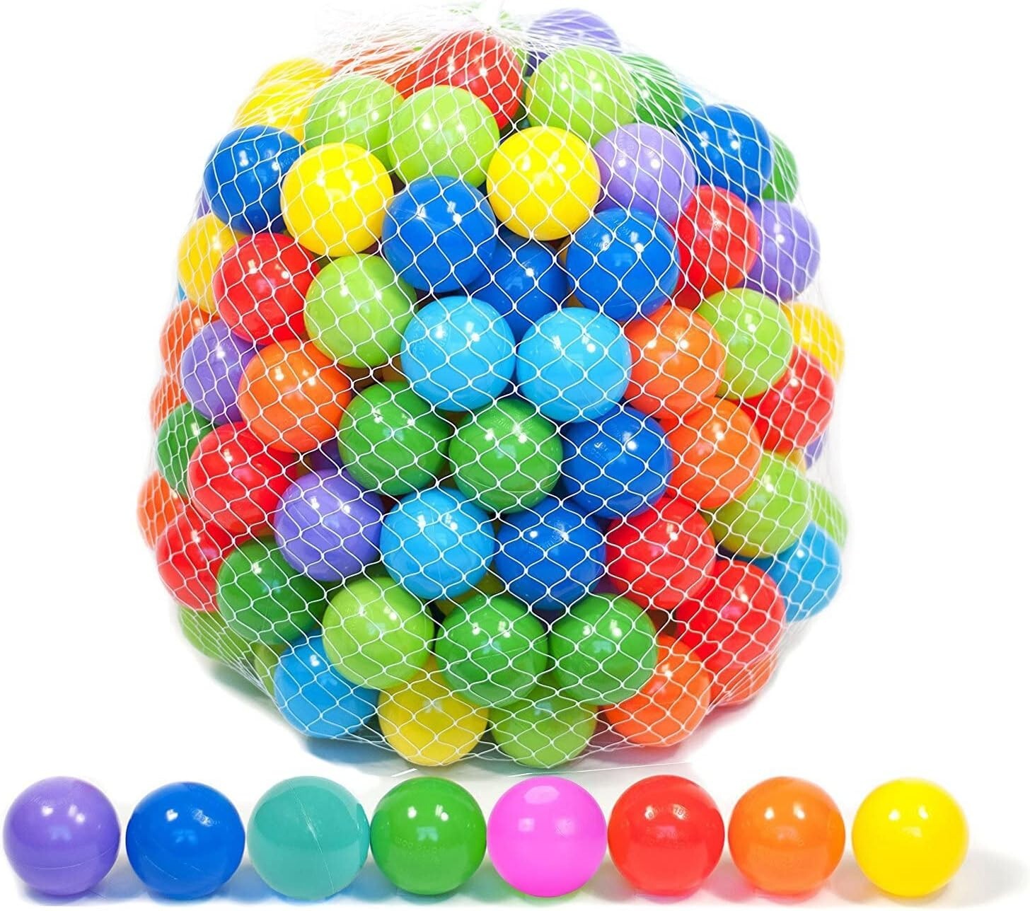 Durable & Lightweight Mini Ball Pit Balls - 200 Count, Non-Toxic Colorful Fun