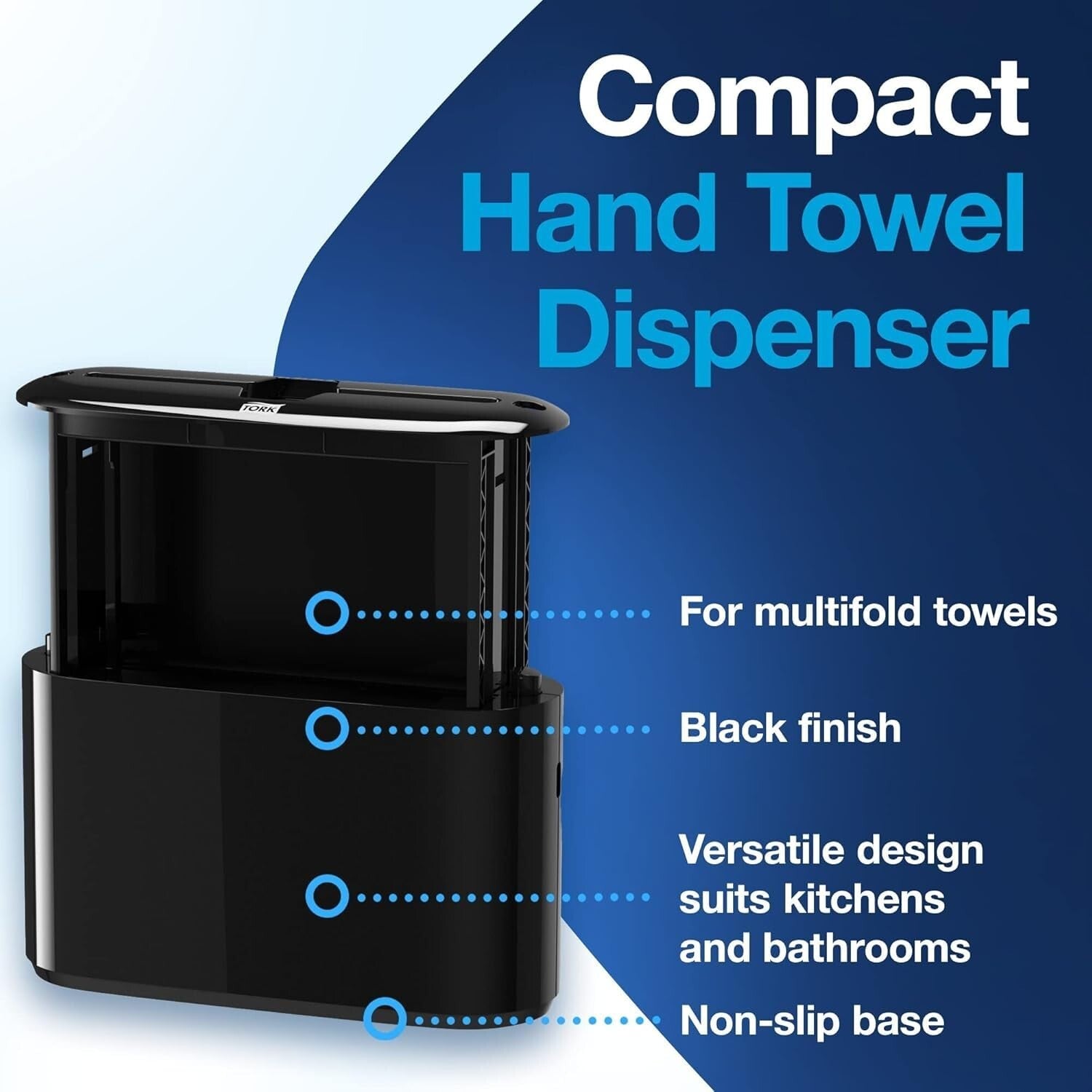 Elegant Bamboo Paper Towel Dispenser - Space-Saving Black Design for H2 Towels