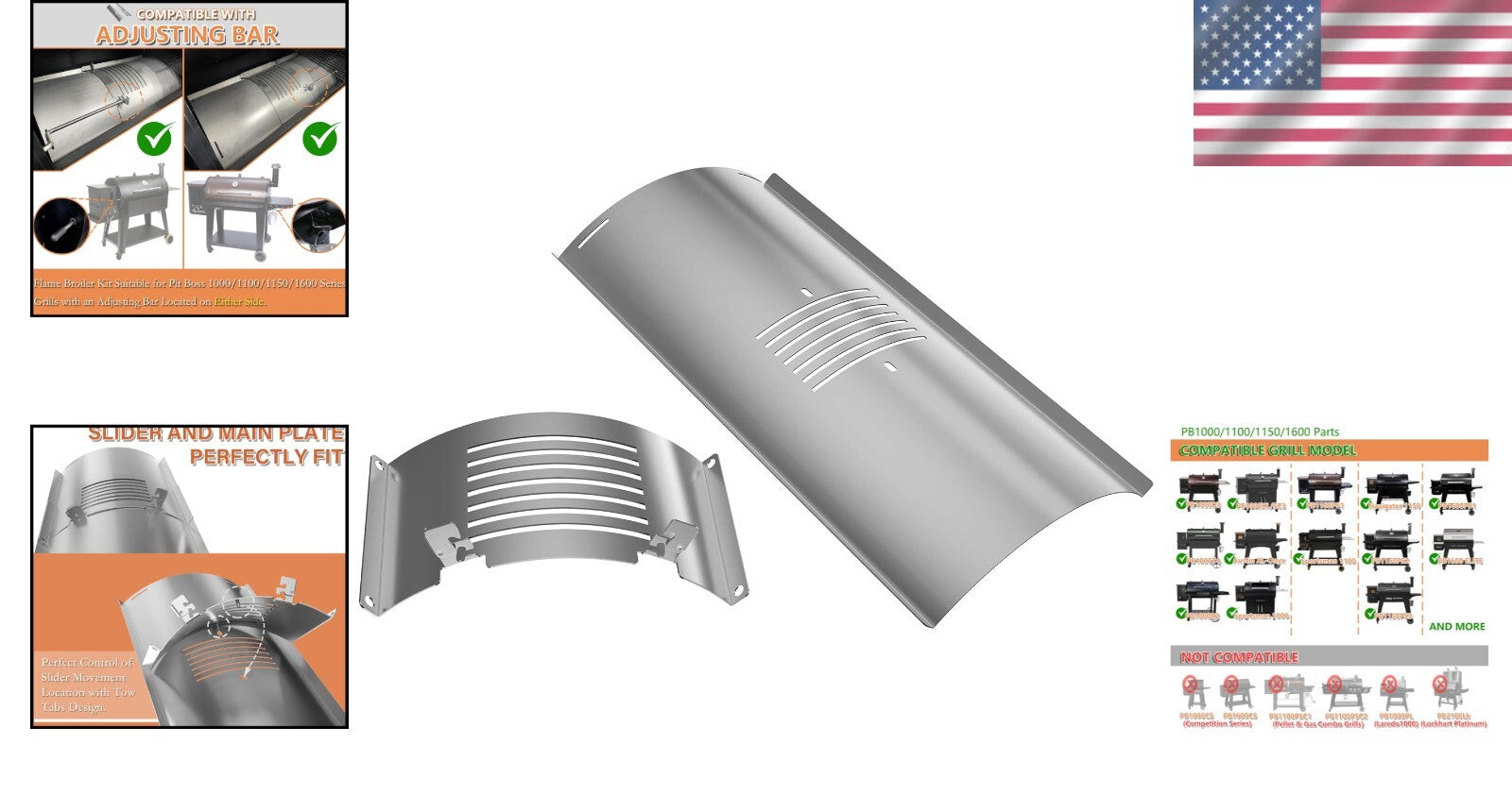 Universal Flame Broiler Replacement for Pit Boss Pellet Grills - Easy Install