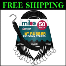 Load image into Gallery viewer, Versatile 10-Inch Rubber Bungee Straps - Heavy Duty Cargo Cords, 50 Count