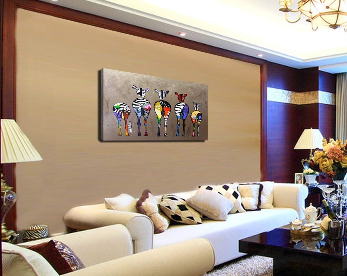 Decorative Zebra Painting - Lightweight Canvas Print for Living Room Beauty