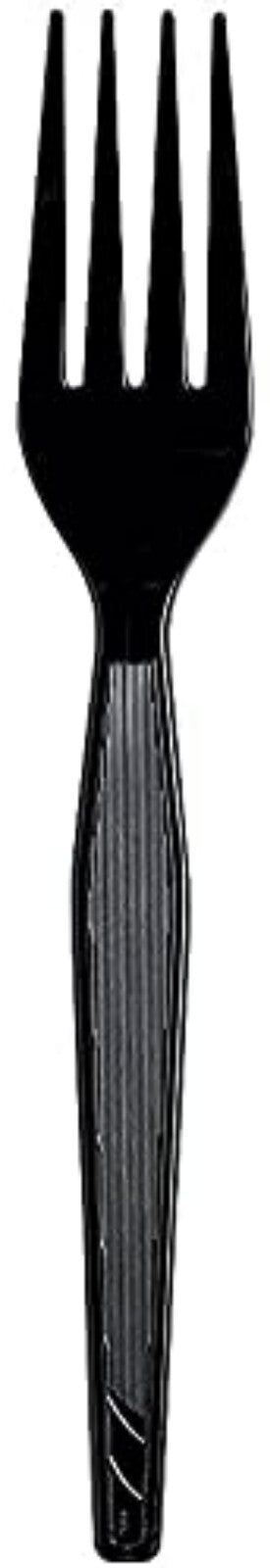 Durable 7.13" Polystyrene Forks in Black - Ideal for Events & Feasts, 1000 Count
