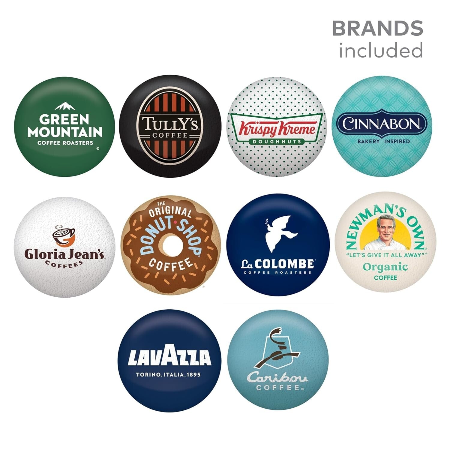 Diverse K-Cup Pod Collection - 60 Single Serve Pods from Renowned Coffee Brands