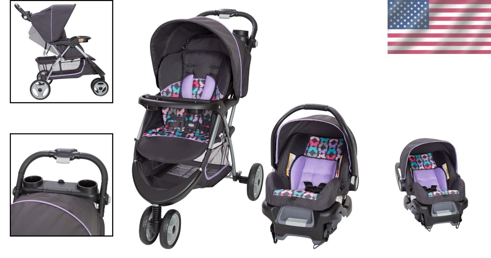 EZ Ride 35 Travel System Stroller & Infant Car Seat Combo - Sofia Elegance