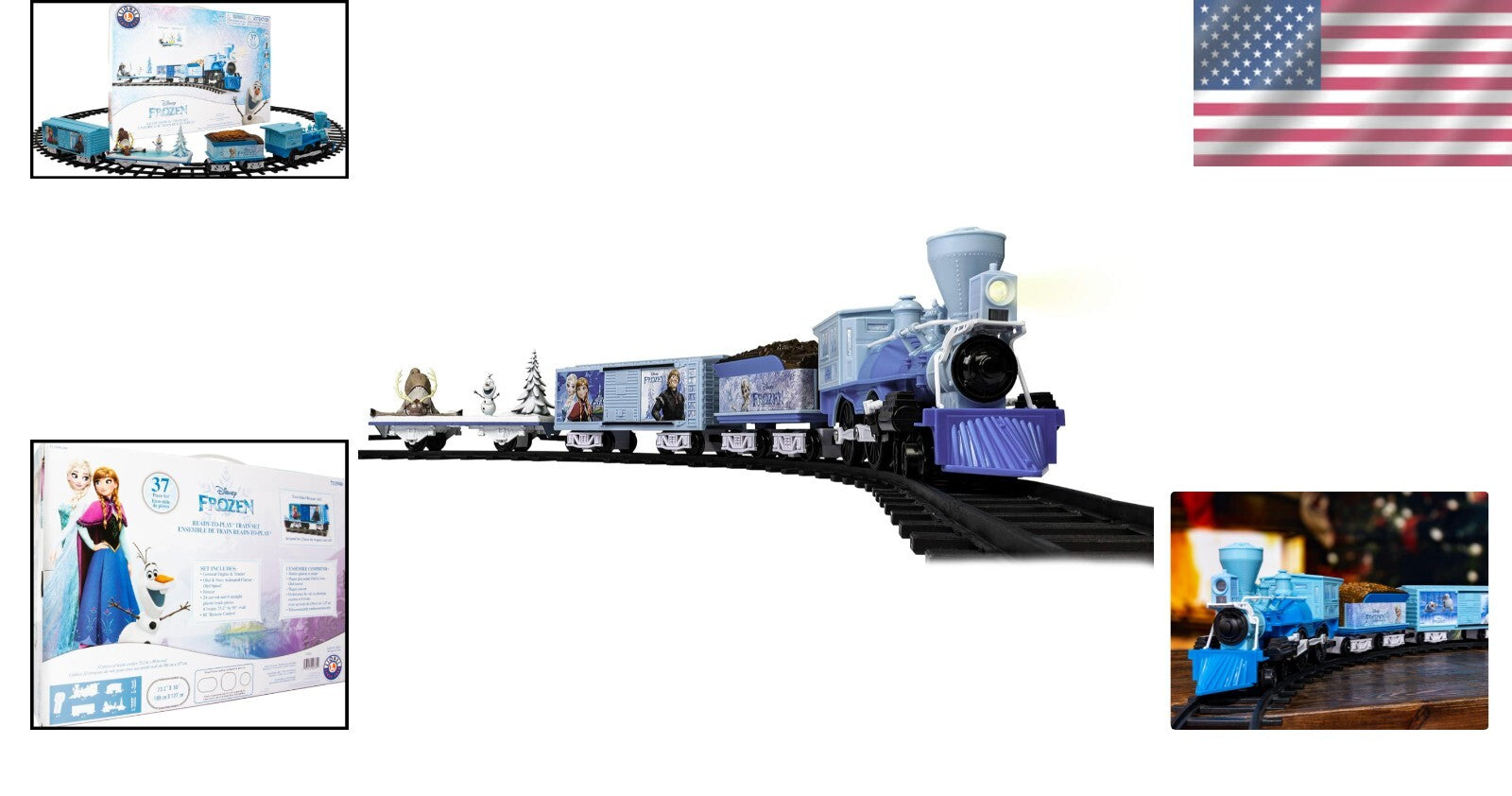 Disney Frozen Battery-Powered Model Train Set with Remote Control - 50x73 Track