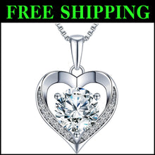 Load image into Gallery viewer, Luxurious Sterling Silver Moissanite Heart Necklace - Perfect Gift for Your Wife