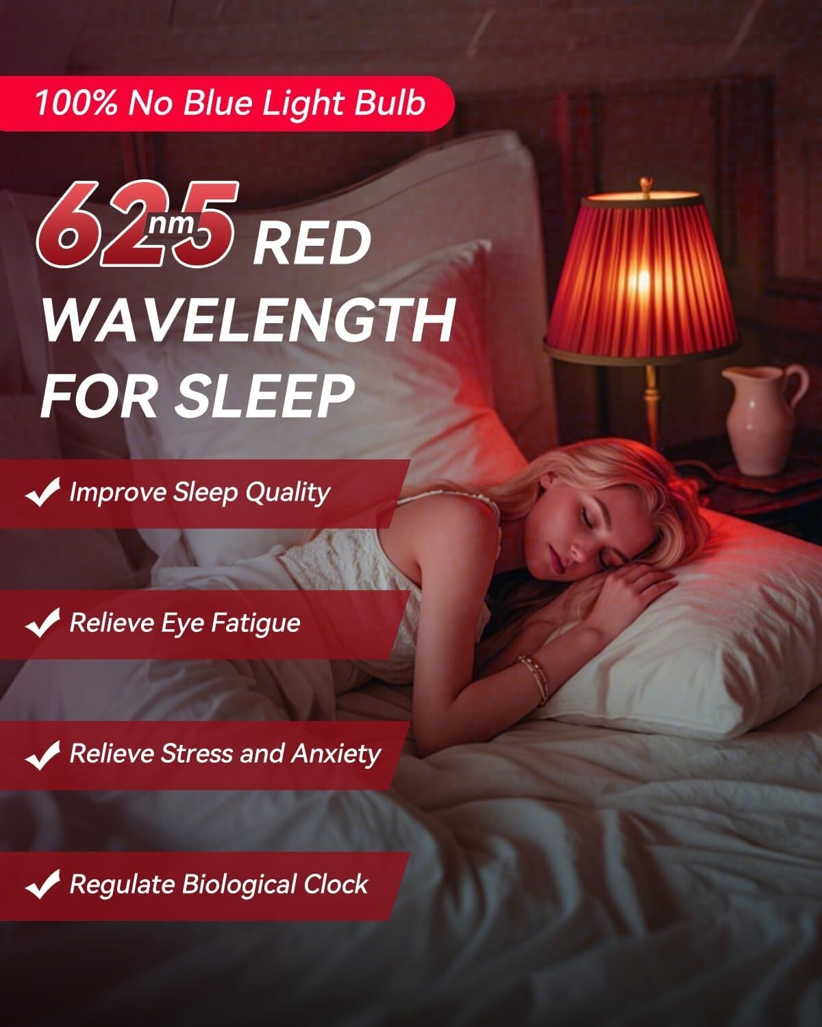 High-Brightness 900 Lumen Red Night Light Bulbs - Ideal for Bedrooms & Nurseries