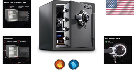 Advanced Combination Lock Safe - Fireproof & Waterproof - 34.8L Storage Capacity