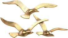 Load image into Gallery viewer, Polished Gold Aluminum Bird Wall Art Set – Handcrafted Elegance for Home Decor