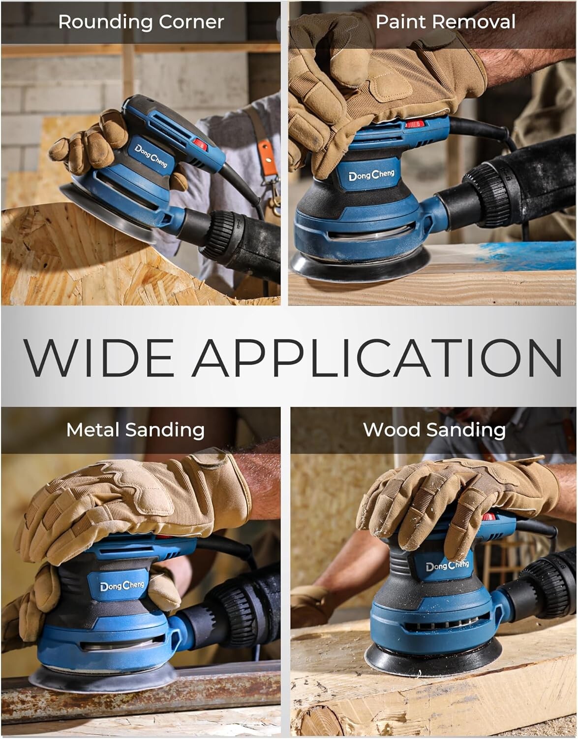 5-Inch Random Orbital Sander 380W with 20 Sandpapers & Dust Bag for Woodwork