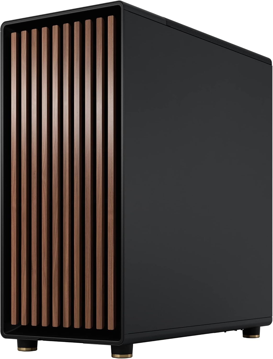 Luxurious Walnut Front Gaming PC Case with Mesh Ventilation & Customizable Space