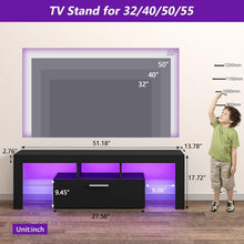 Load image into Gallery viewer, Stylish 51" LED TV Stand with Ample Storage Drawer for Media Organization