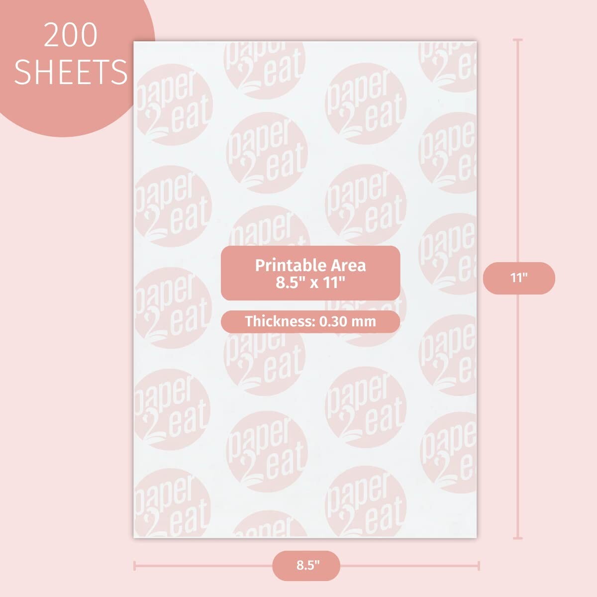 200 Sheets of Natural Edible Wafer Paper - Perfect for Customizing Desserts