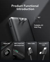 Load image into Gallery viewer, 20000mAh Fast Charging Power Bank with Built-In Wall Plug &amp; LED Display