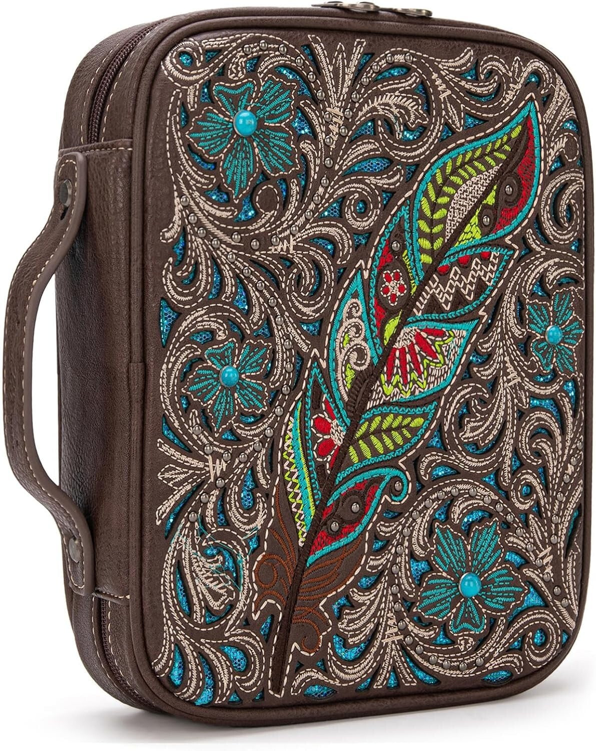 Stylish Vegan Leather Embroidered Bible Cover - Protection and Organization