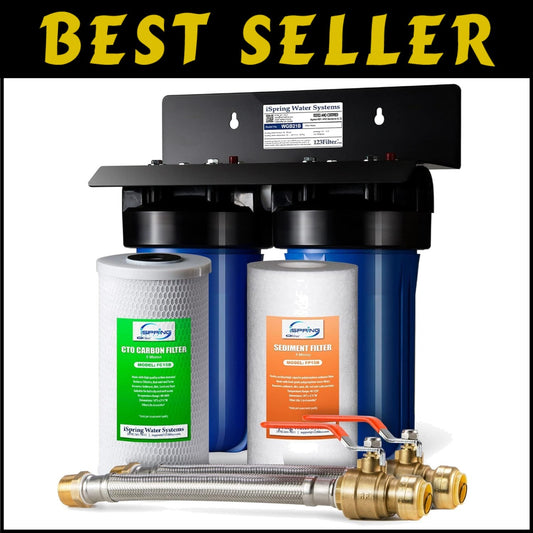 2-Stage Whole House Water Filtration System with Easy Stainless Steel Connectors