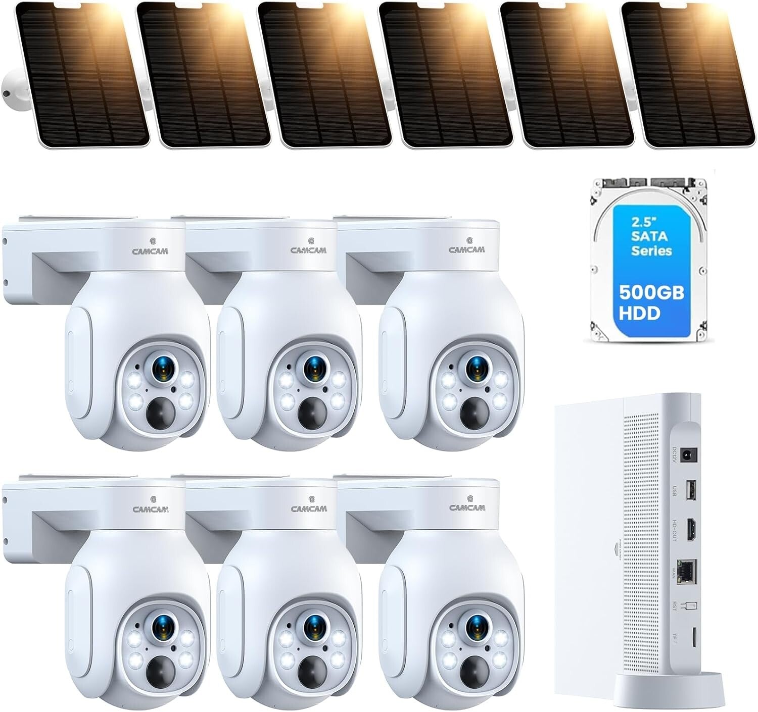 Outdoor Wireless Security Cameras with 500GB NVR - Solar-Powered & Motion Alerts