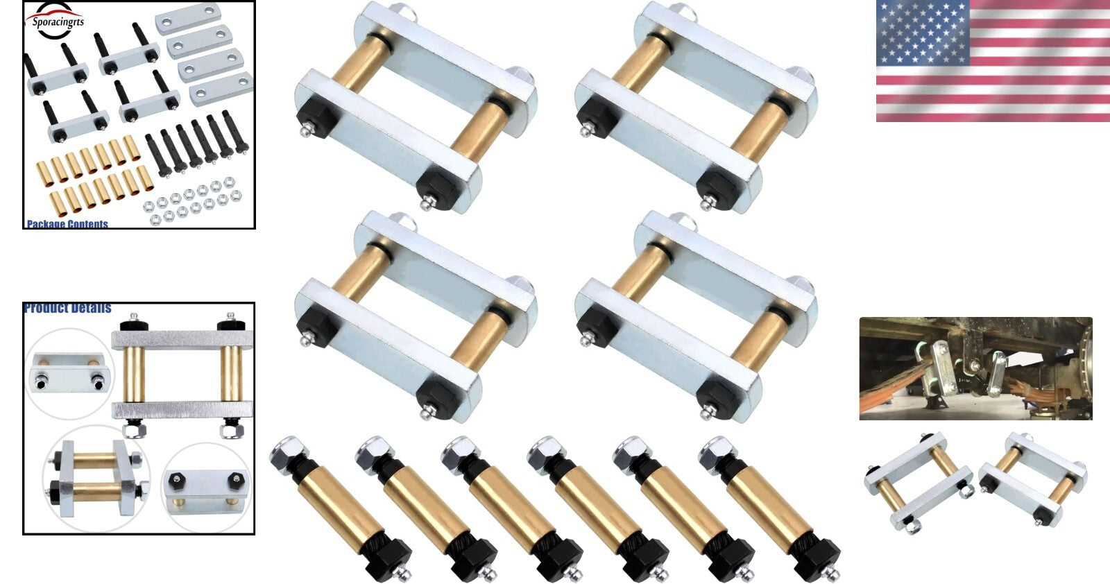 Rugged 3.125" Shackle Upgrade Kit for Enhanced RV Performance on Rough Roads