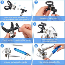 Load image into Gallery viewer, Versatile 17-Pc Airless Paint Sprayer Gun with Easy Install Nozzle Protection