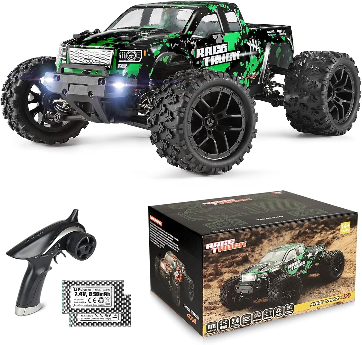 Powerful 36 KPH 1:18 Scale Off-Road RC Truck with Dual Rechargeable Batteries