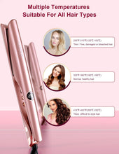 Load image into Gallery viewer, Professional Heat-Up Flat Iron &amp; Curling Iron: 12 Temp Settings &amp; Mat Included