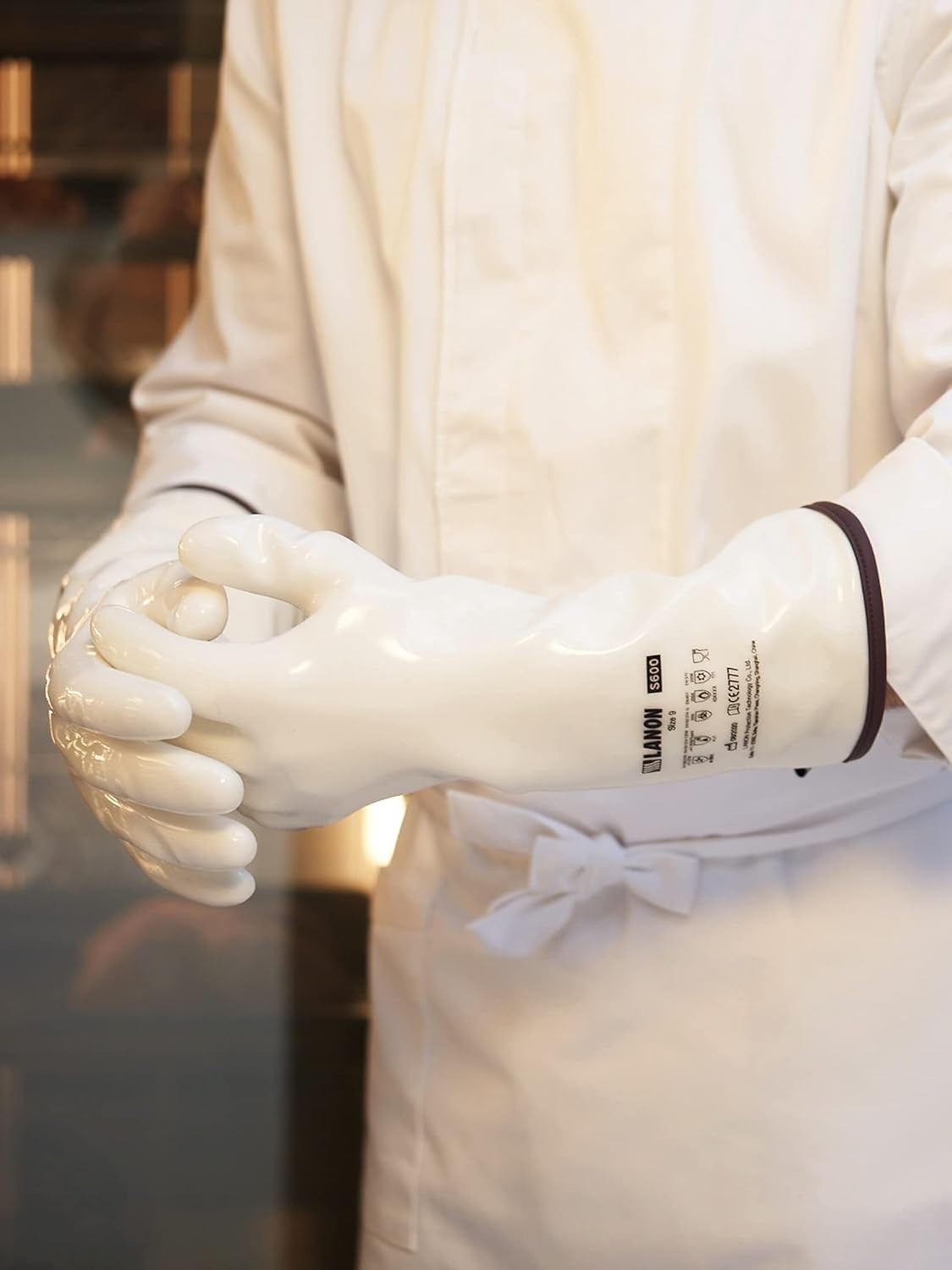 Extra Long 15" Silicone Oven Gloves with CoralAir Liner - Food Grade Safety