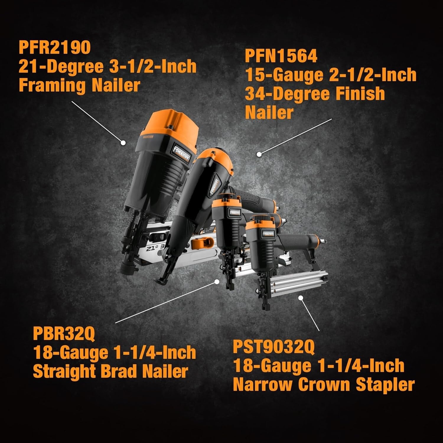 Heavy-Duty Pneumatic Nail Kit with Canvas Bag: Framing & Trim Applications