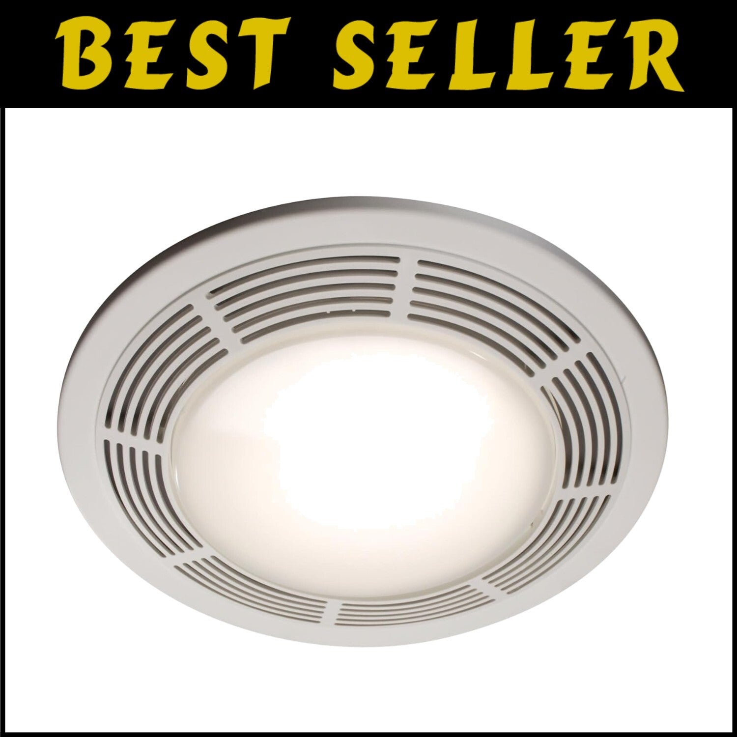 Efficient 100 CFM Bathroom Exhaust Fan & Night Light - Modern White Design