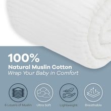 Load image into Gallery viewer, Quilted Muslin Cotton 90" x 66" Throw Blanket - Cozy &amp; Stylish for All Seasons