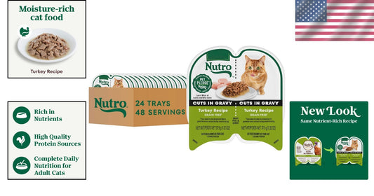 Nutro Grain-Free Turkey Wet Cat Food in Perfect Portions - 48 Servings Total