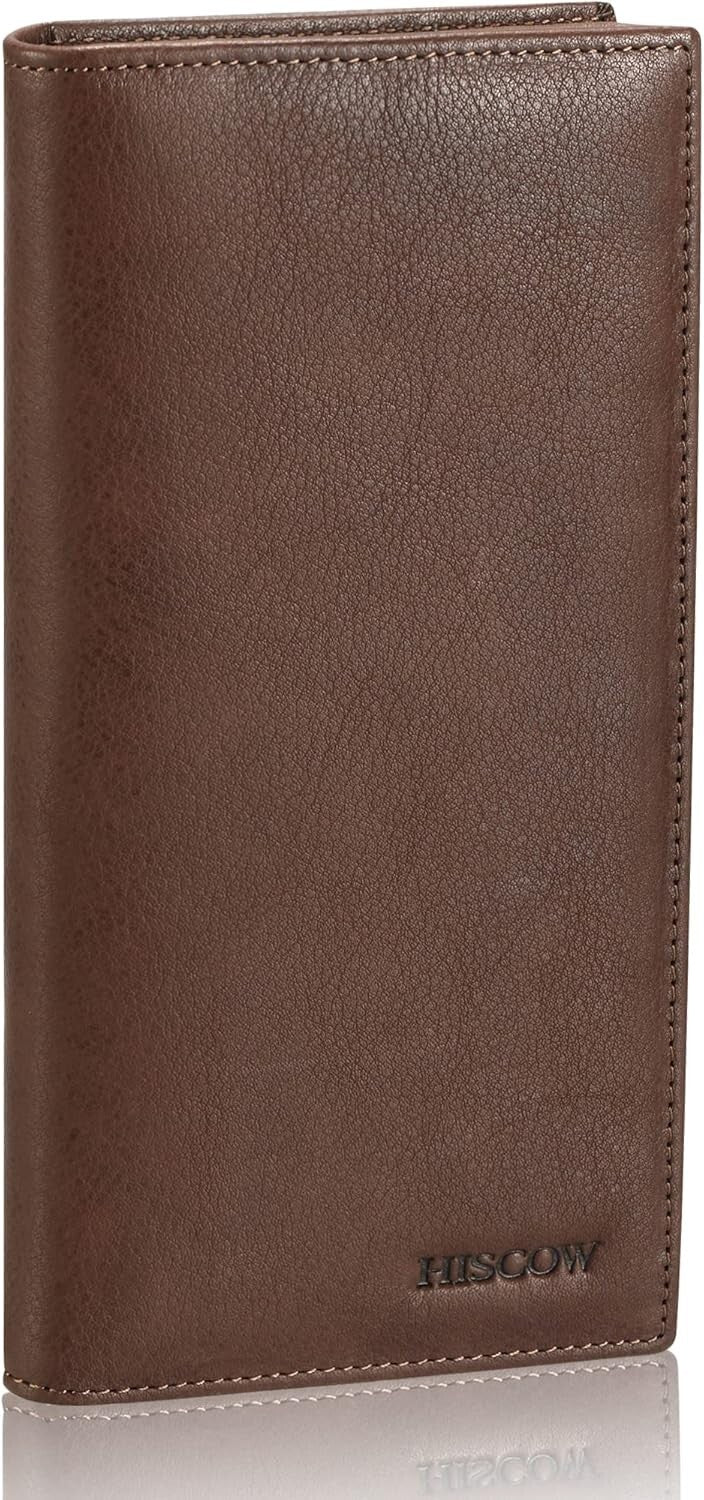 Luxury Italian Calfskin Bifold Wallet with 15 Credit Card Slots - Coffee Color