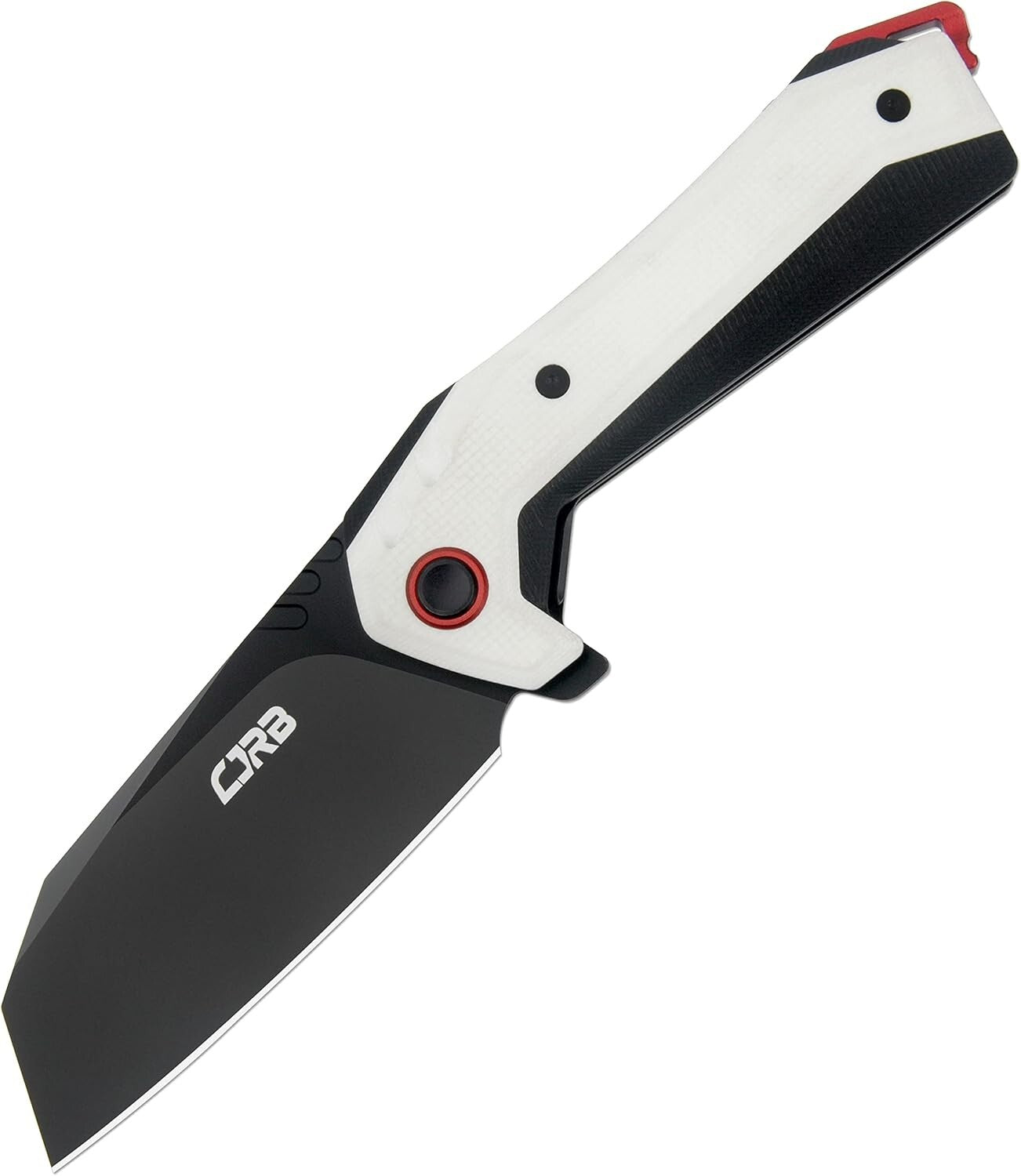 CJRB Tigris Tactical Knife - 3.5'' Cleaver Blade with Black & White G10 Handle