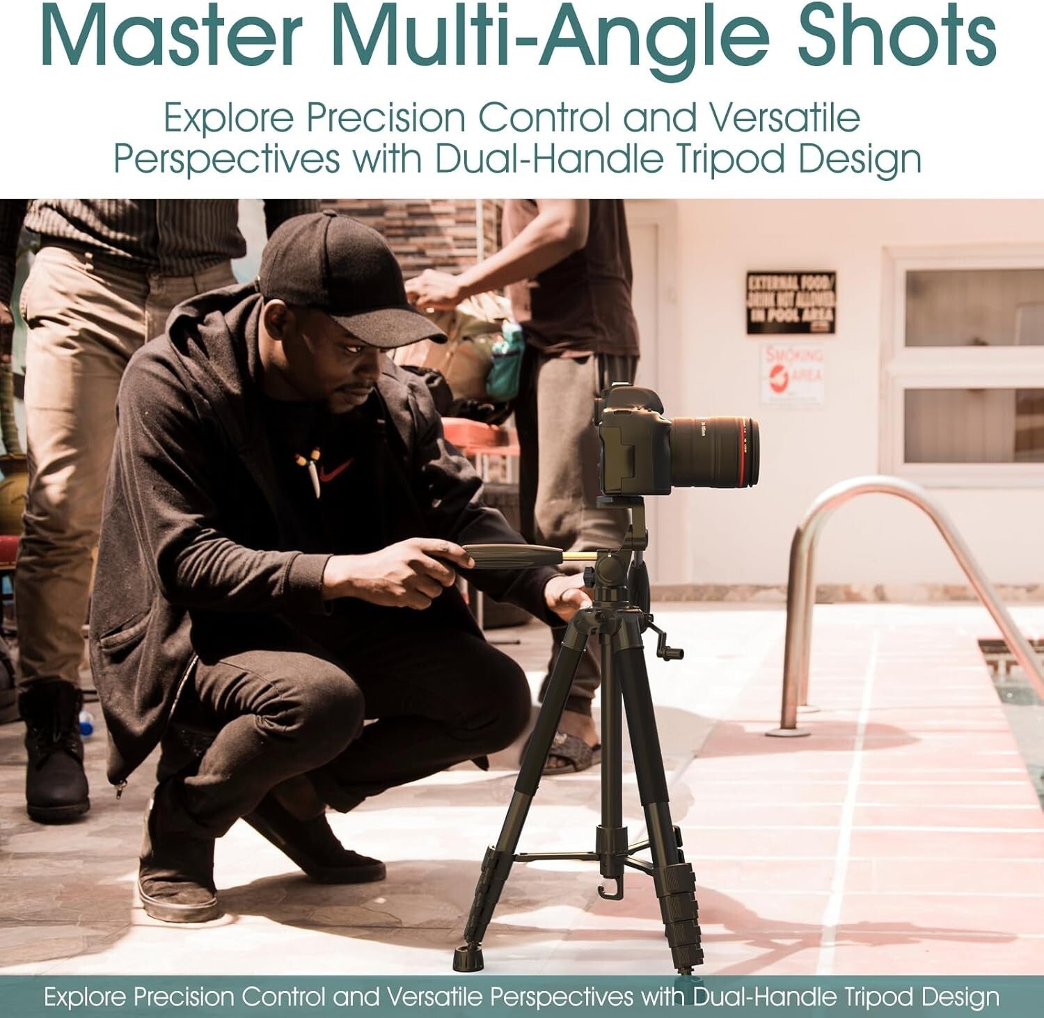 Lightweight 74" Heavy-Duty Tripod with Dual Handles for Every Photography Need