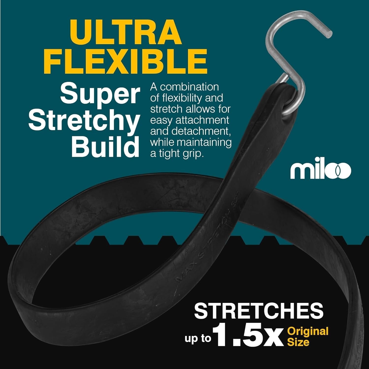 Versatile 10-Inch Rubber Bungee Straps - Heavy Duty Cargo Cords, 50 Count