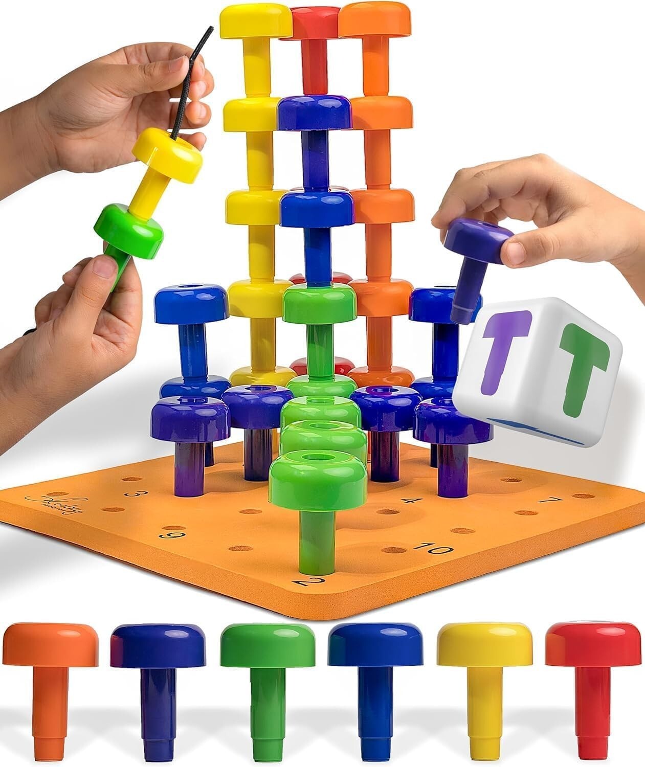 33-Piece Montessori Sensory Pegboard Set - Develop Fine Motor Skills for Kids 2+