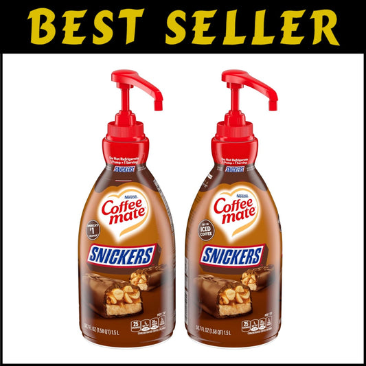 Delicious Snickers Liquid Coffee Creamer - 300 Servings in Easy Pump Bottle