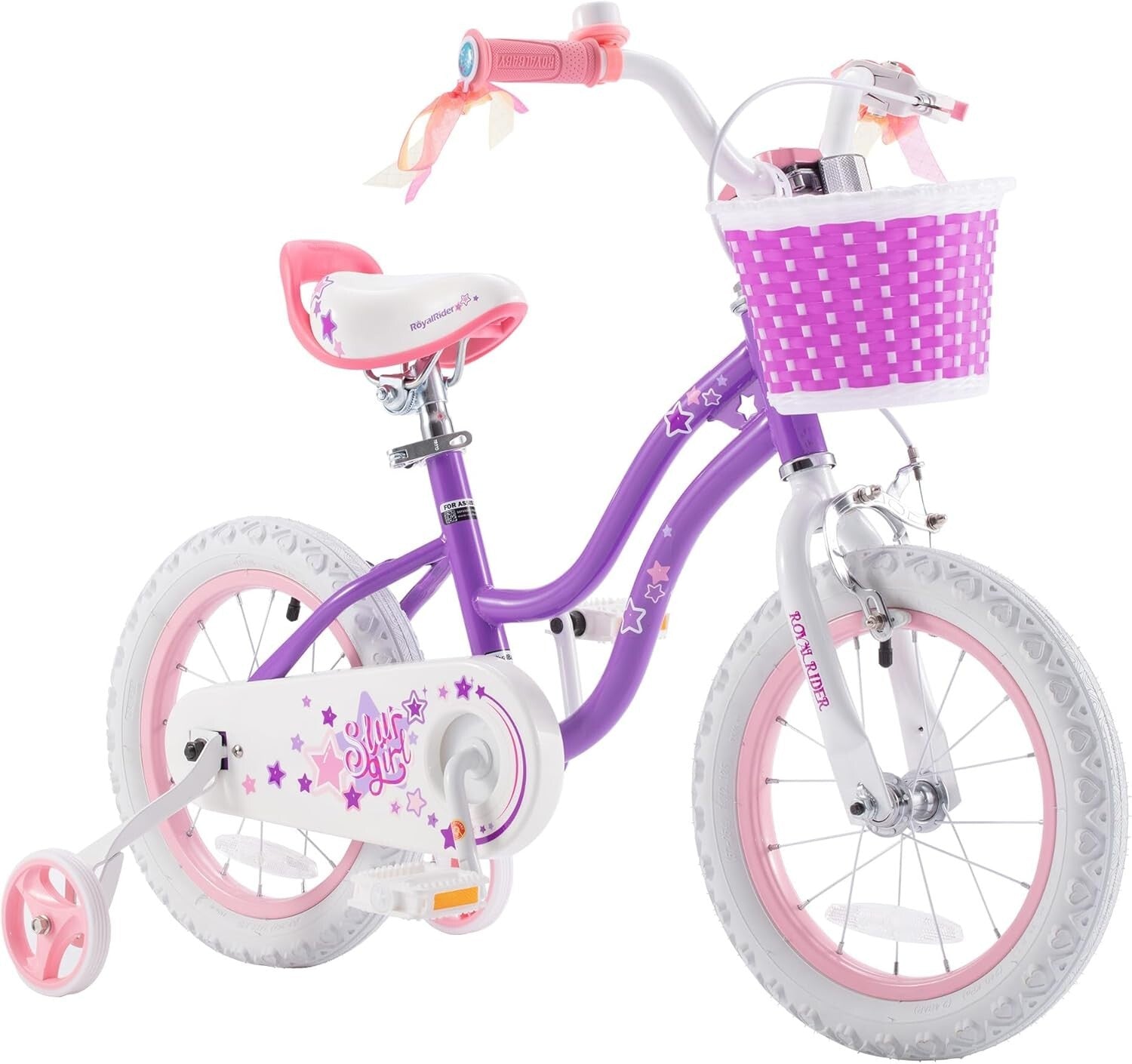 Stylish Girls Bike 14-Inch with Training Wheels & Basket for Easy Learning