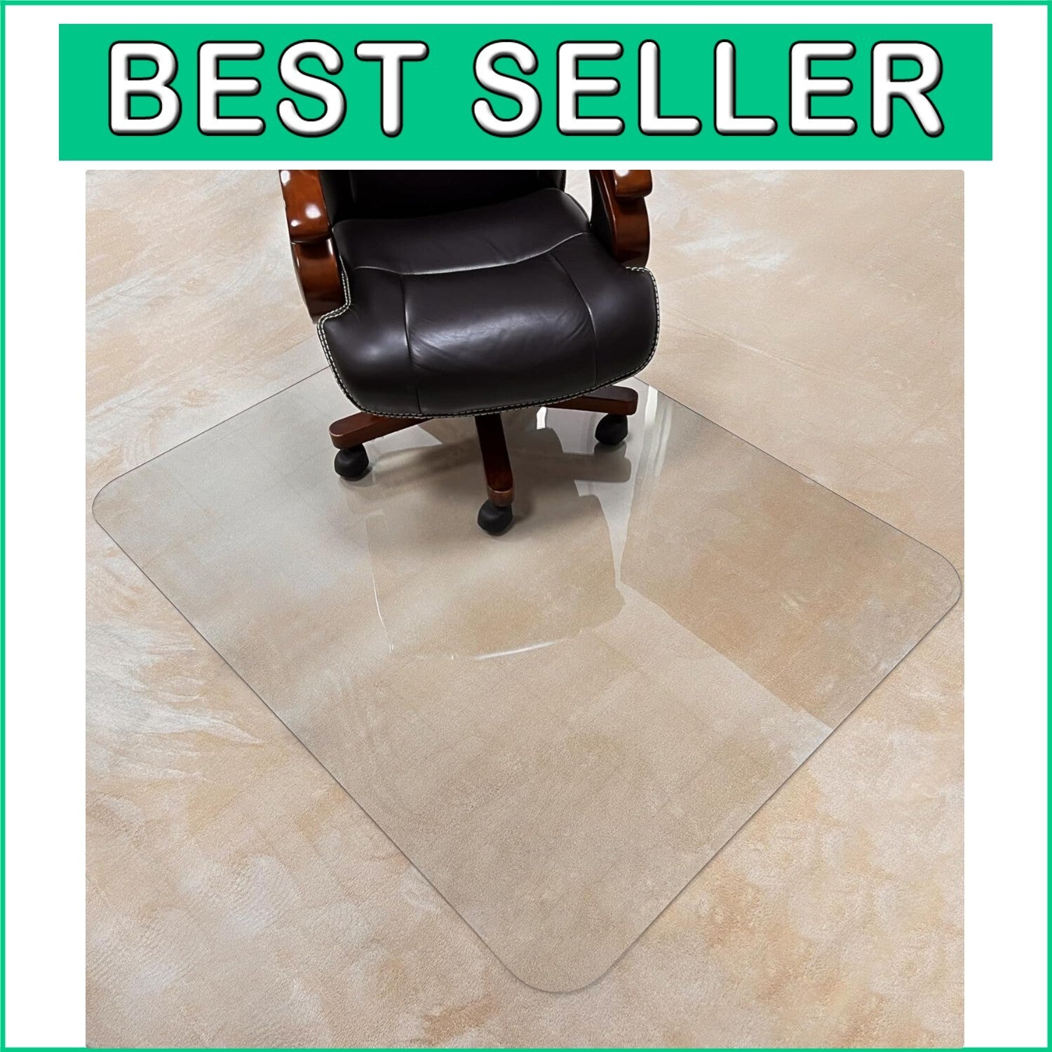 Extra Large Crystal Clear Chair Mat 59" x 47" - Protects Carpet & Hard Floors