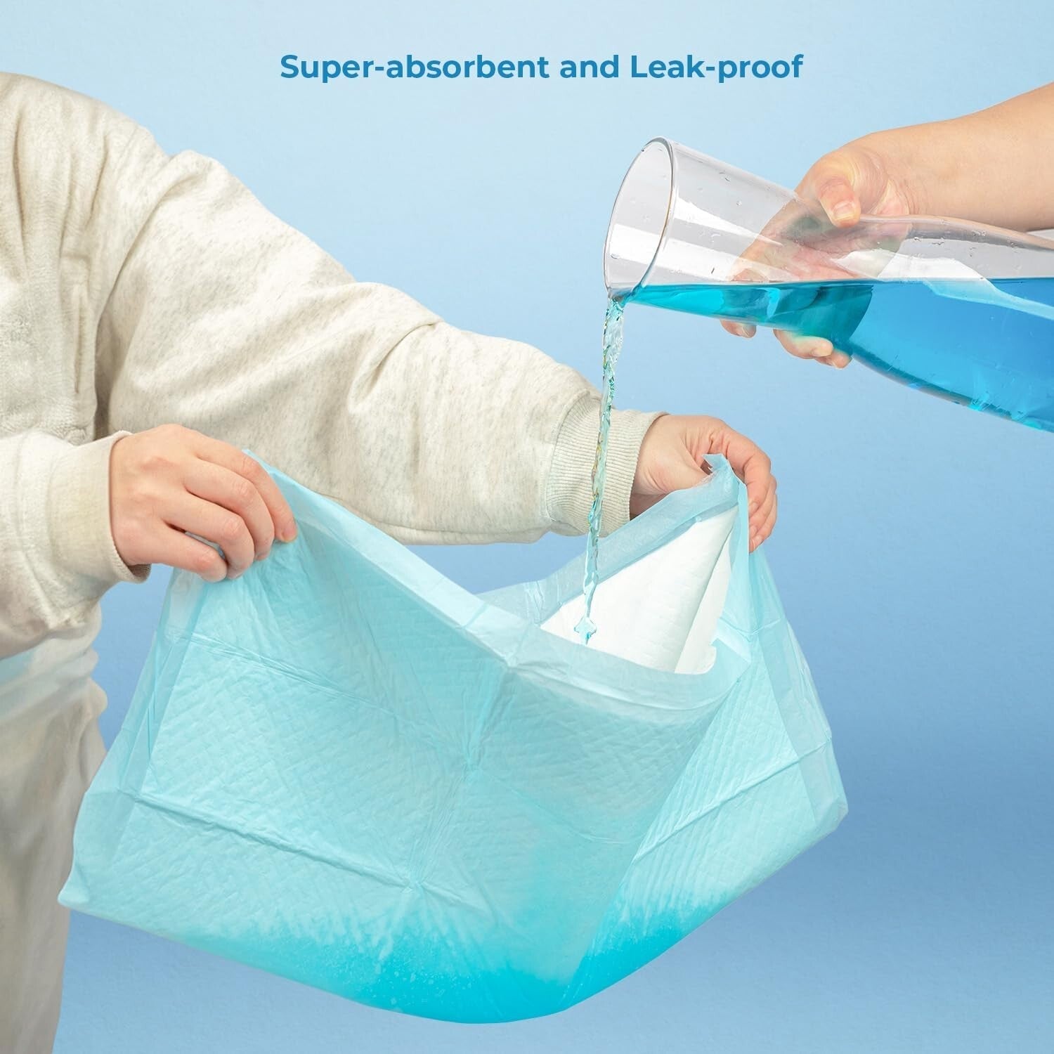 50x X-Large Blue Puppy Training Pads with Quilted Leak-Proof Design - 100 Count