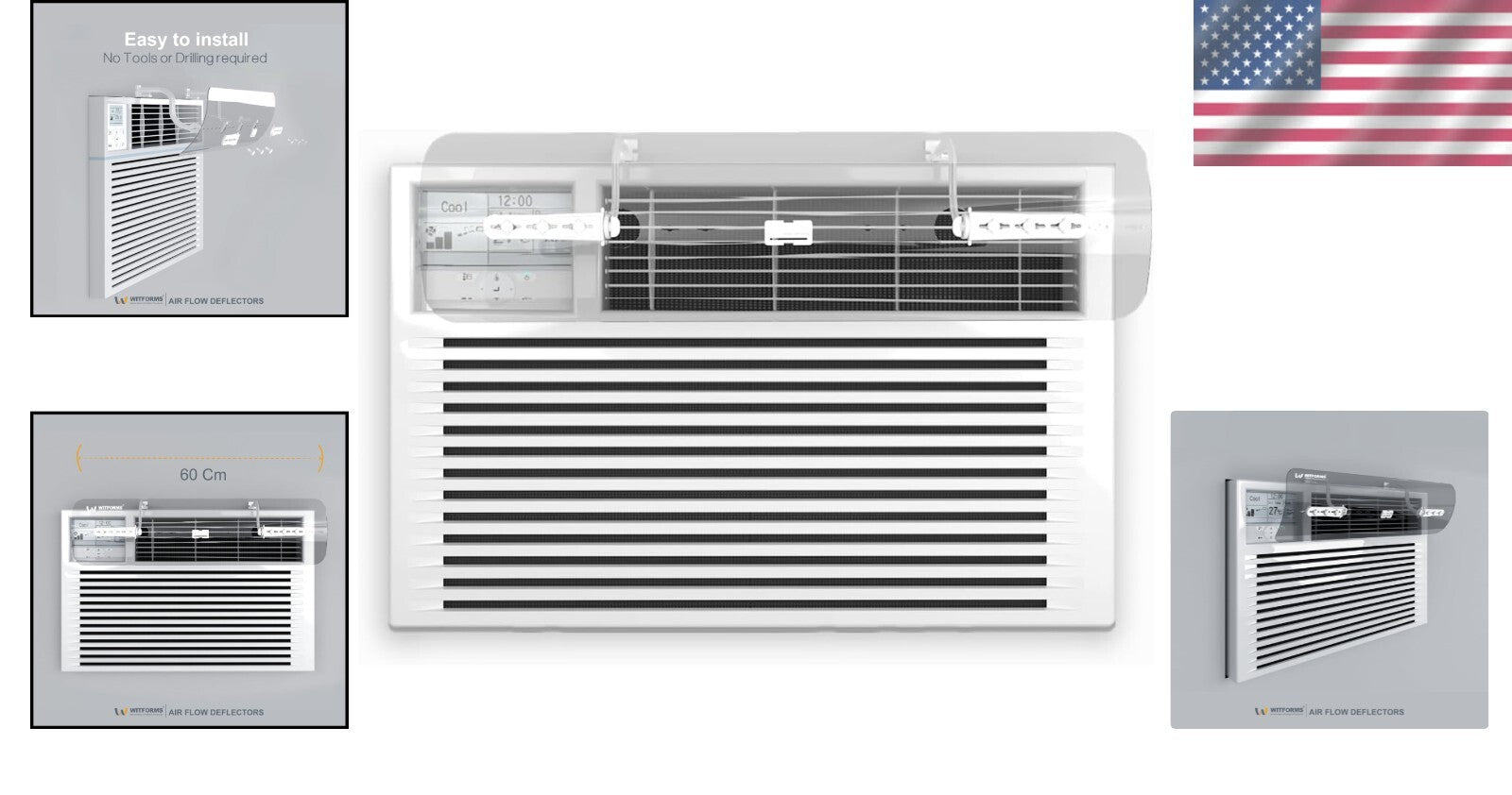 Comfortable Indoor Climate Control: Adjustable Window Air Deflector with Remote
