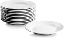 Load image into Gallery viewer, Classic Round White Plates Set - 12 Pieces, 7.5" Ceramic for Dining and Events