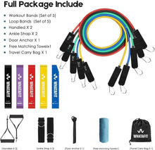 Load image into Gallery viewer, Adjustable Resistance Bands Set with Handles - 10-150 lbs Portable Gym Equipment