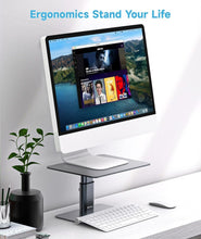 Load image into Gallery viewer, Compact Adjustable Monitor Stand in Space Grey - Ergonomic Design for Comfort